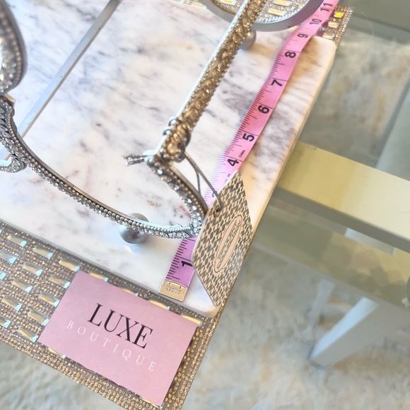 🤍 TAHARI RHINESTONE + White Marble Wine Champagne Rack 6 bottles NEW - Picture 4 of 4